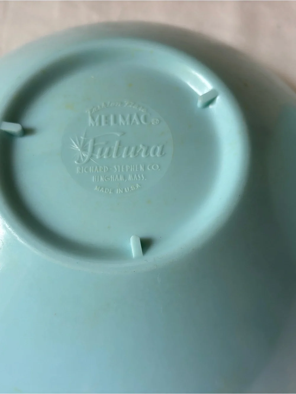 Set of 2 vintage Futura Melmac blue bowls